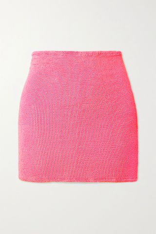 Hunza G + Seersucker Mini Skirt
