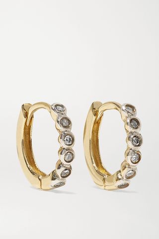 Mateo + 14-Karat Gold Diamond Hoop Earrings