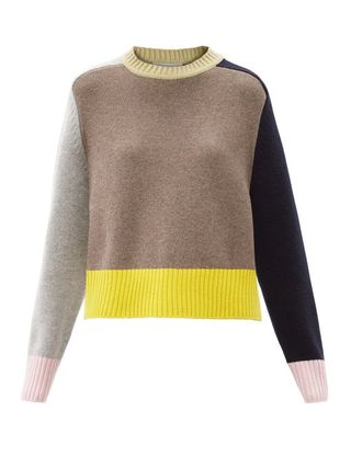 Extreme Cashmere + Colour-Block Stretch-Cashmere Sweater