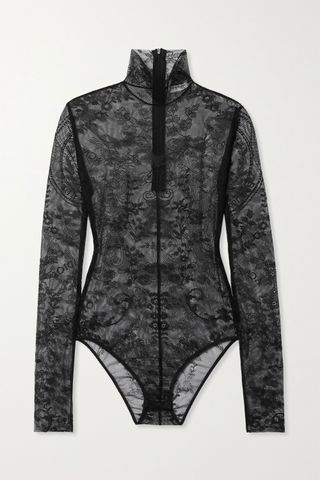 ACNE Studios + Stretch-Lace Turtleneck Bodysuit