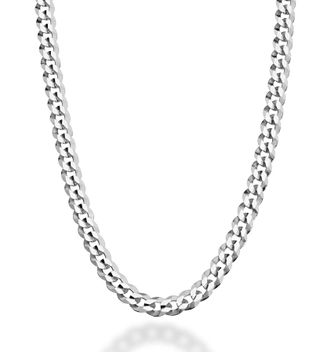Miabella + Diamond Cut Cuban Link Curb Chain Necklace