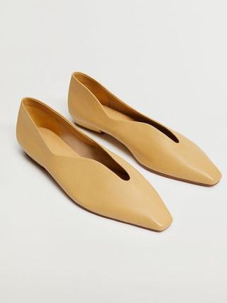 Mango + Pointed Toe Flat Shoes