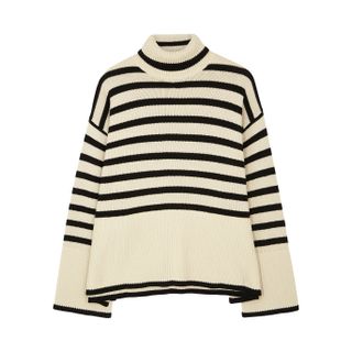 Totême + Cream Striped Wool-Blend Jumper