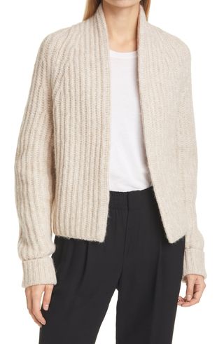 Vince + Alpaca Blend Rib Cardigan