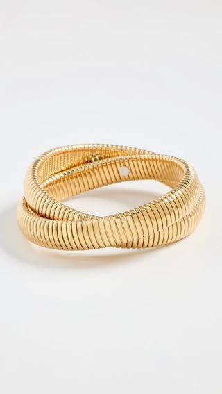 By Adina Eden + Chunky Double Intertwined Snake Bracelet