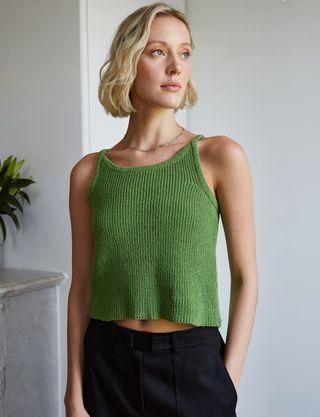 Pixie Market + Green Knit Tank
