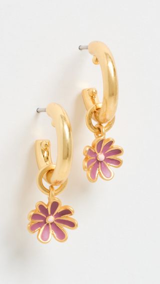 Madewell + Daisy Enamel Hoop Earrings