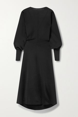 Victoria Beckham + Open-Back Stretch-Knit Midi Dress