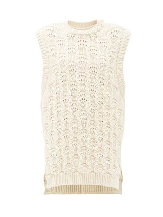 Simone Rocha + Faux Pearl-Embellished Organic-Cotton Sweater Vest