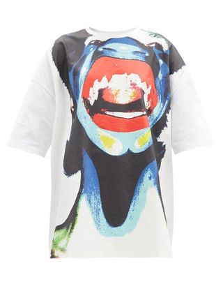 Charles Jeffrey Loverboy + Abstract Face-Print Oversized Cotton T-Shirt