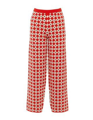 Lisou + Esme Red Diamond Knit Trousers