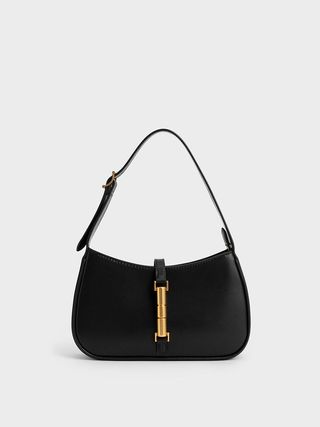 Charles 
Keith + Cesia Metallic Accent Shoulder Bag