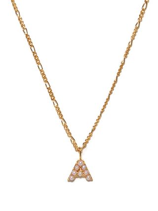 Otiumberg + Alphabet Pearl & 14kt Gold-Vermeil A-M Necklace