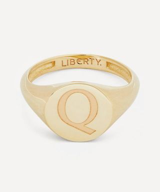 Liberty + Gold Initial Liberty Signet Ring
