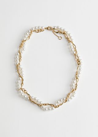 & Other Stories + Twisted Pearl Chain Necklace