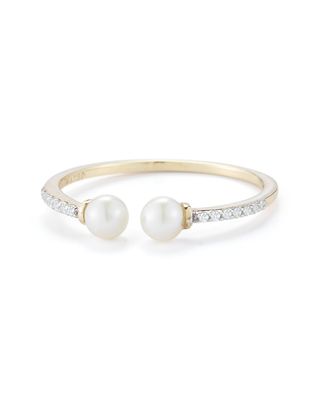 Mateo + 14kt Gold Duo Pearl and Diamond Ring