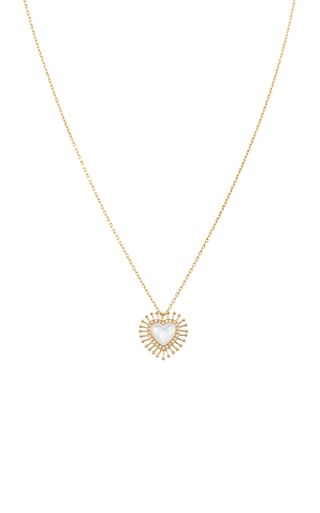 L'Atelier Nawbar + All Hearts on Me 18k Yellow Gold Mother-Of-Pearl, Diamond Necklace