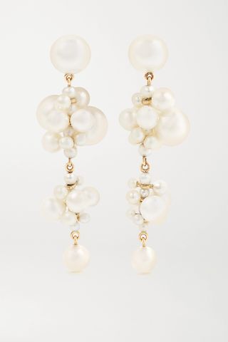 Sophie Bille Brahe + Celli 14-Karat Gold Pearl Earrings