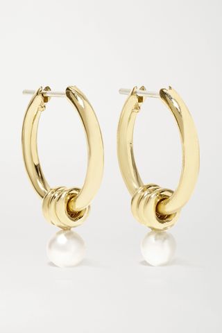 Spinelli Kilcollin + Ara 18-Karat Gold Pearl Hoop Earrings