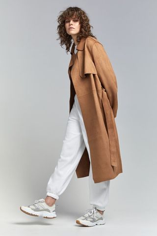 H&M + Faux Suede Trenchcoat