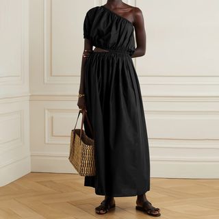 Matteau + One-Shoulder Cutout Cotton-Poplin Maxi Dress