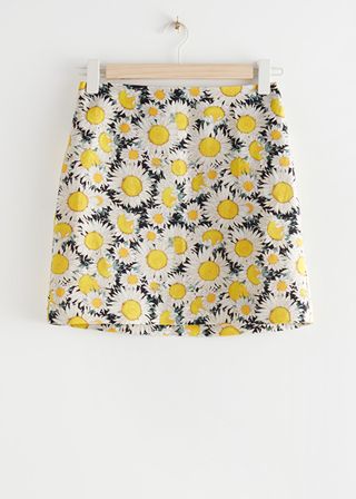 & Other Stories + Linen Blend A-Line Mini Skirt