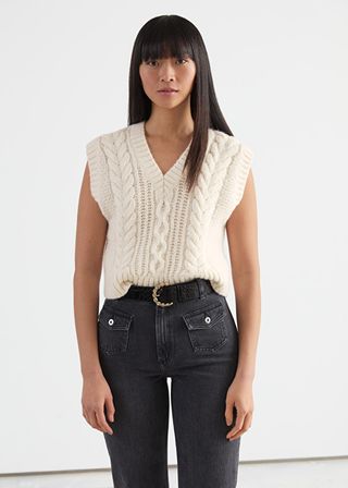 & Other Stories + Cable Knit Wool Blend Vest
