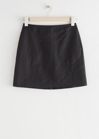 & Other Stories + Linen Blend A-Line Mini Skirt