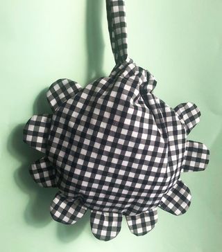 Elfi Bags + Gingham Bag With Scallop Edging and Wrist Strap