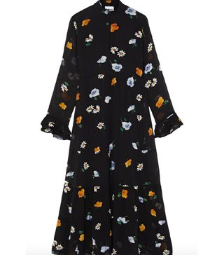 Ganni + The Kate Tiered Floral-Print Chiffon Midi Dress