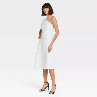 Who What Wear x Target + One Shoulder Puff Dress