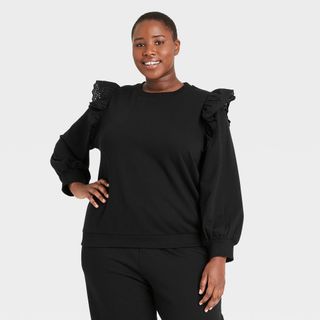 Who What Wear x Target + Puff Sleeve Sweatshirt