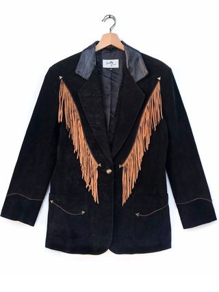 Vintage + Western Genuine Leather Fringed Jacket