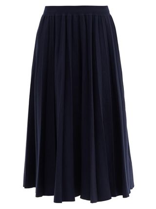 Gabriela Hearst + Mitford Pleated Wool-Blend Midi Skirt