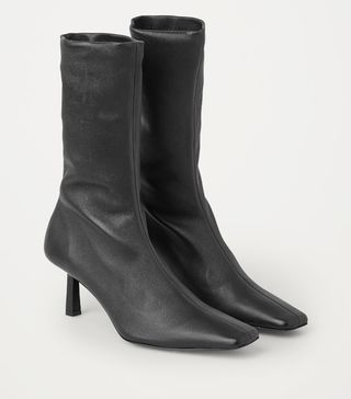 Cos + Leather Sock Ankle Boots