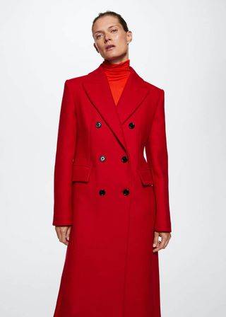 Mango + Wool Double-Breasted Coat