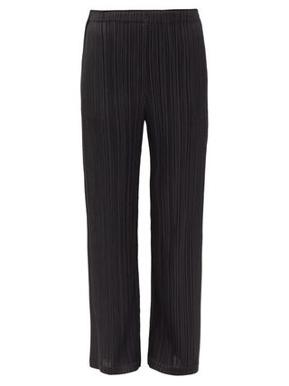Pleats Please Issey Miyake + Straight-Leg Technical-Pleated Trousers