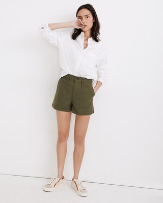 Madewell + The Perfect Vintage Military Shorts in Palm Tree