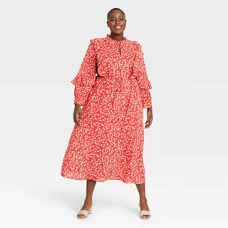 Who What Wear x Target + Floral Soft Ruffle Dress