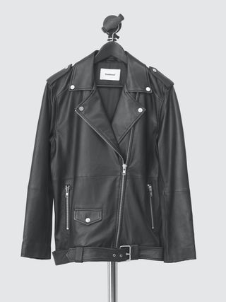 Deadwood + Agnes Oversized Leather Biker Jacket
