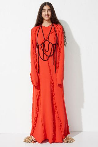 H&M + Flounce-Trimmed Jersey Dress