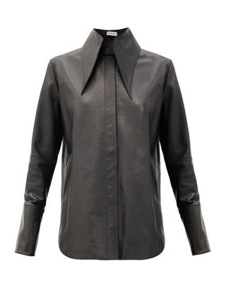 16arlington + Seymour Point-Collar Leather Shirt