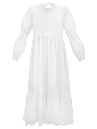 Molly Goddard + Evangeline Tiered Cotton-Poplin Midi Dress