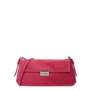 By Far + Matilda Pink Suede Shoulder Bag