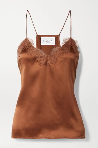 Cami Nyc + Lace-Trimmed Silk-Charmeuse Camisole