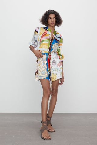 Zara + Printed Mini Dress