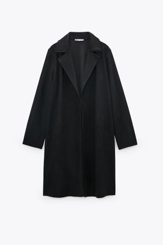 Zara + Faux Suede Twill Coat