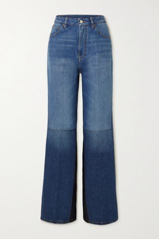 Victoria Beckham + Patchwork High-Rise Flared Jeans