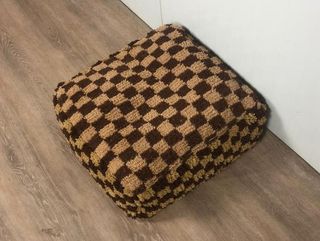 Berber Stuff Artisanat + Brown Checkered Floor Pouf