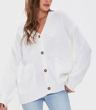 Forever 21 + Ribbed-Trim Cardigan Sweater